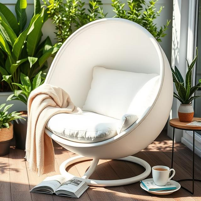 white egg chair