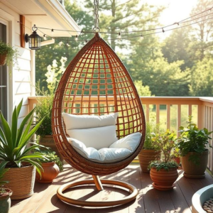 Wicker egg chairs